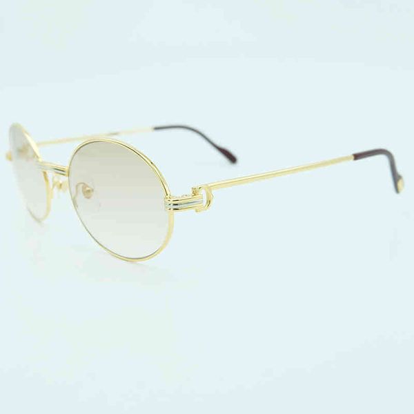 

2022 factory wholesale vintage metal mens men retro oval sunglass luxury gold sun round eyewear, White;black