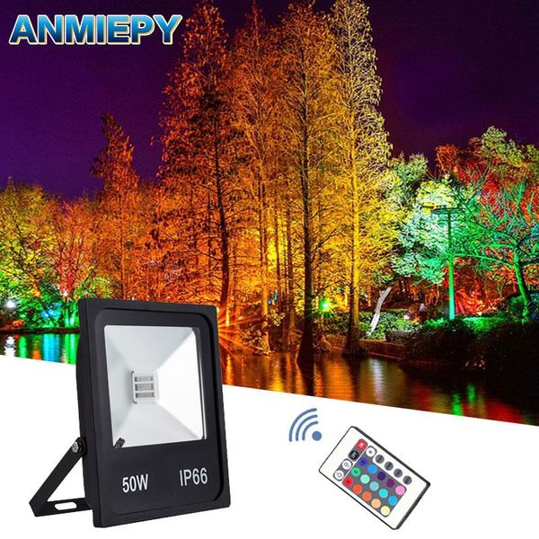 

floodlight led rgb 10w 20w 30w 50w 220v 230v waterproof spotlight outdoor lighting landscape with remote control floodlights