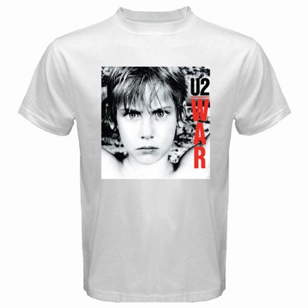

new u2 - war logo men's white t-shirt size s to 3xl, White;black