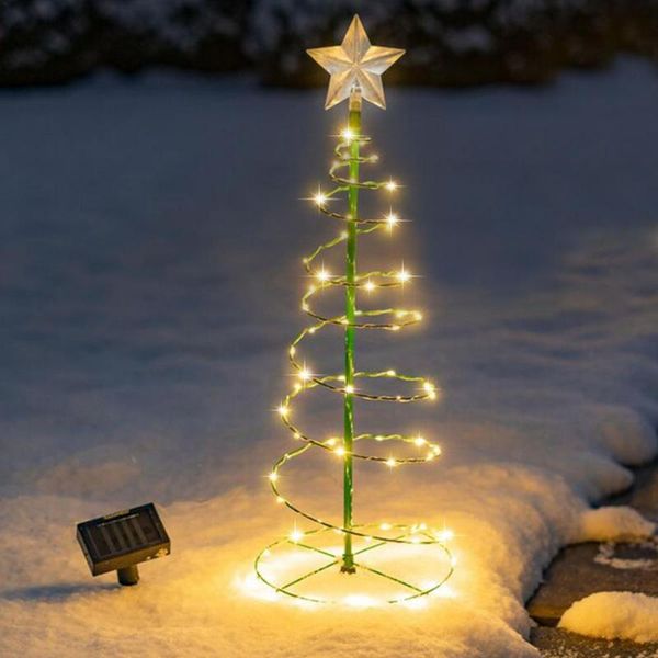 

christmas decorations mini solar christmastree outdoor courtyard luminous snow led tree decorationstring lights garden party