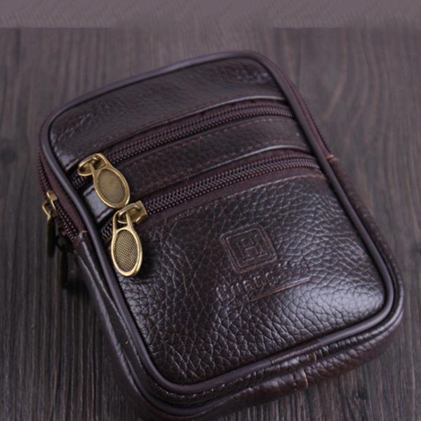 

waist bags bycobecy vintage cow leather multi-function men pack wear-resistant outdoor purse wear belt pocket phone coin bag