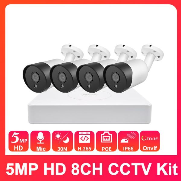 

kit hikvision 8ch poe nvr 5mp cctv security system audio motion detect ip camera video surveillance wireless kits