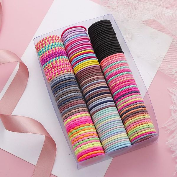 

hair accessories girls 50 pieces of 3 cm rubber band children tie colorful bands solid color cute headwears, Slivery;white