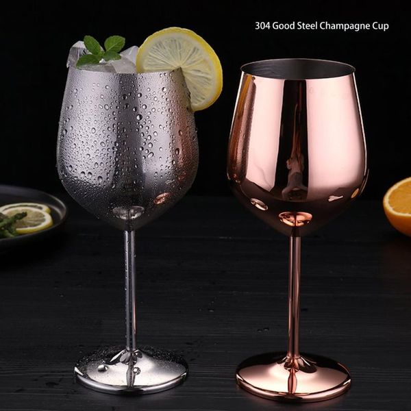 

wine glasses stainless steel glass red goblets copper plated juice drink goblet shatterproof party barware kitchen tools