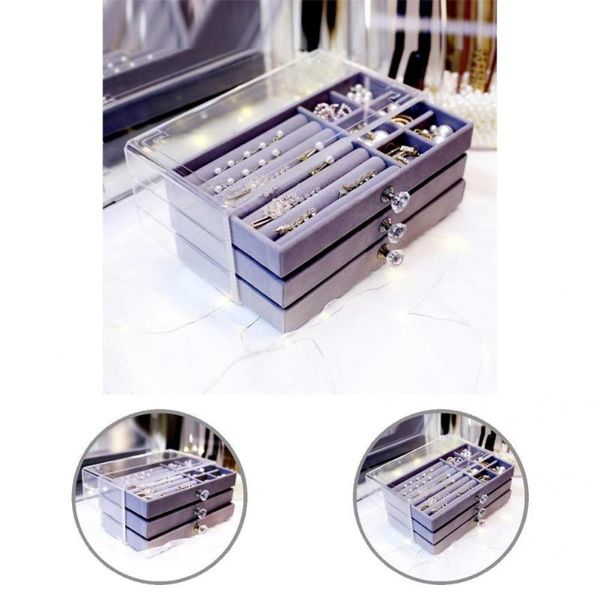 

jewelry pouches, bags stylish wear resistant flexible easy to clean display case for girl storage box organizer, Pink;blue