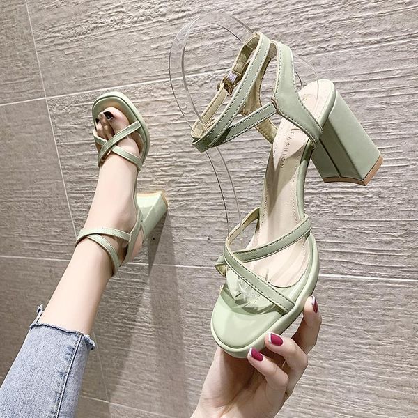 

sandals cross-shoes high heel sandal for women buckle strap suit female beige 2021 summer comfort high-heeled fashion gladiator black ne
