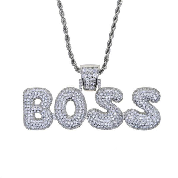 

chains hip hop letter boss pendant necklaces for men gold silver color iced out 5a cz charm bling jewelry 2021
