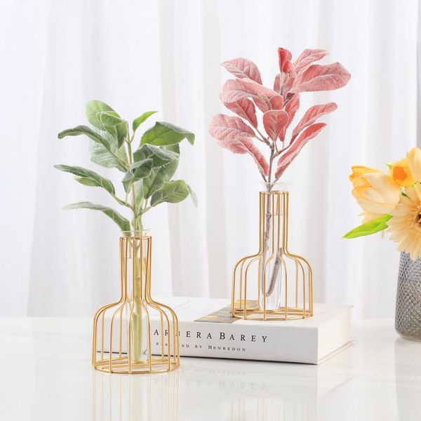 

vases nordic flower vase iron plant holder home decor pot for living room deskornament rack bottle