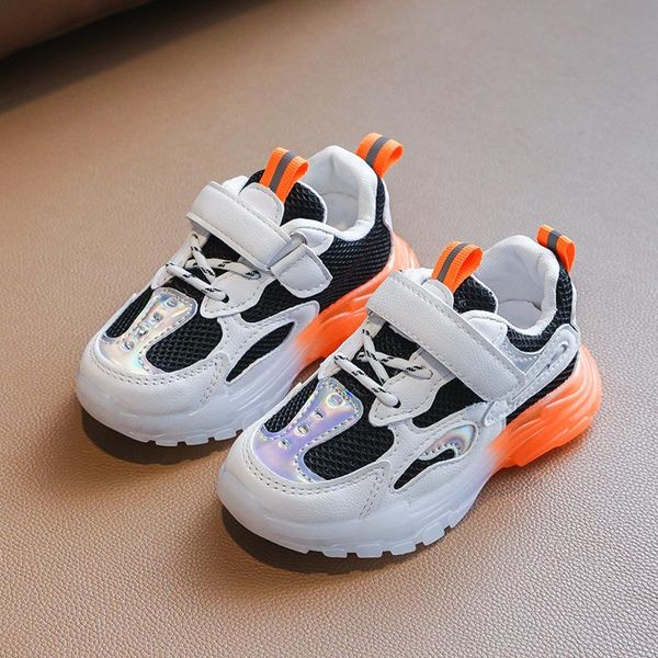 

athletic & outdoor children's shoes breathable toddler boys casual sneakers light running kids for girl, Black