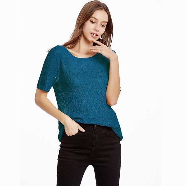 

women's hollow out sweaters short-sleeved pullovers loose thin female clothing summer fashion, White;black