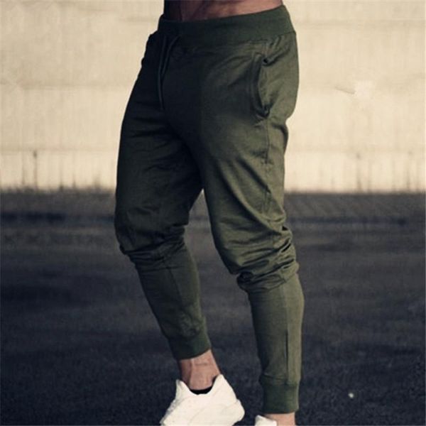 

men's pants men autumn summer sports running pockets training elastic waist jogging casual trousers sweatpants solid, Black