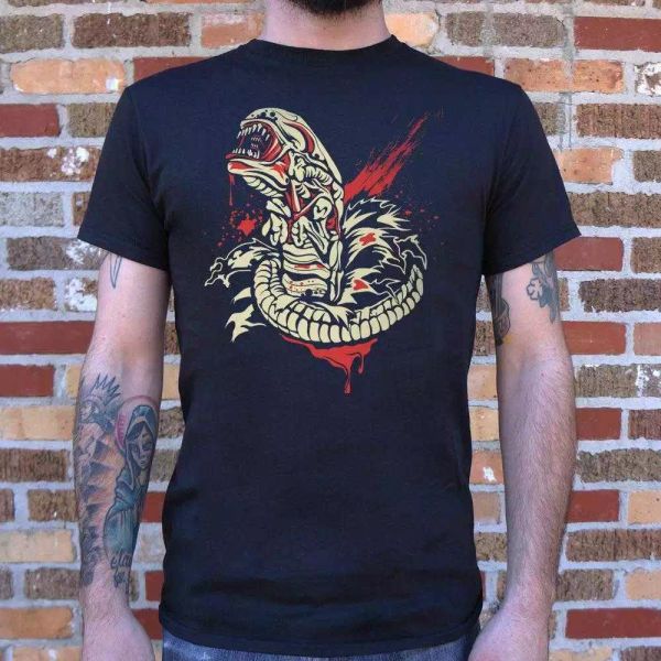 

chest burstin' alien t-shirt | short sleeve graphic tee, White;black