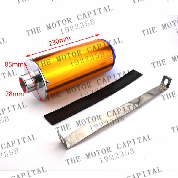

motorcycle exhaust system good quality 28mm universal pipe muffler gold for 110cc 125cc 140cc pit dirt bike quad atv
