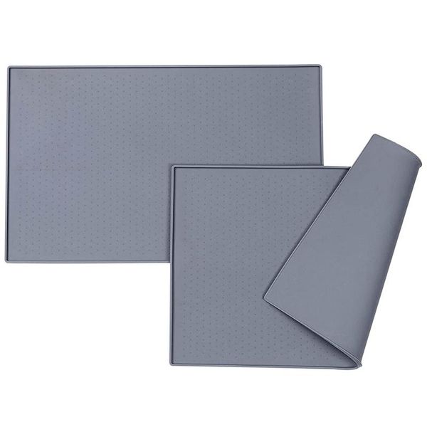 

kennels & pens 2-pack pet feeding mat, food mat 18.5 inchx11.8 inch, non slip for food, eat dogs and cats