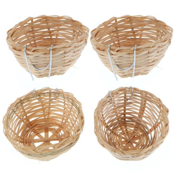 

bird cages 3pcs bamboo nest with hook counntry-style for pets birds parrots