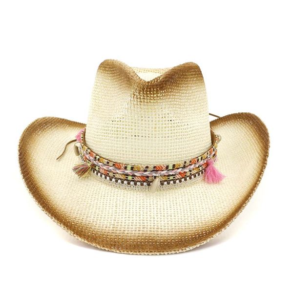 

caps west cowboy style womens outdoor beach hat sunshade new paint denim straw hat big sun hat pxmzm001 coffee black, Blue;gray