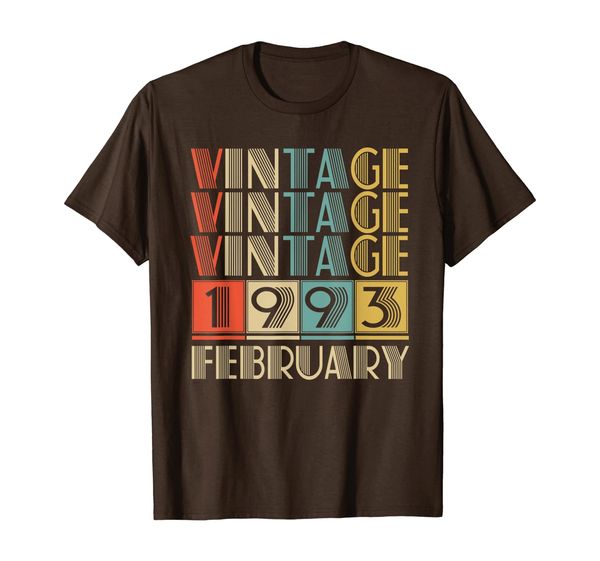 

february 1993 retro vintage 27th birthday gift 27 year old t-shirt, White;black