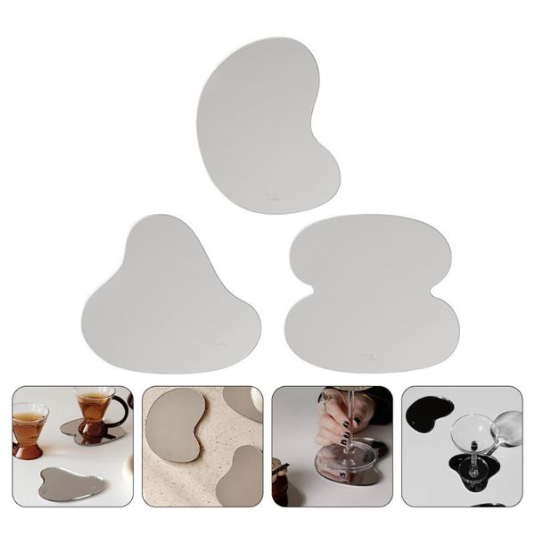 

mats & pads 3pcs decorative simple coasters acrylic mirror water cup thermal