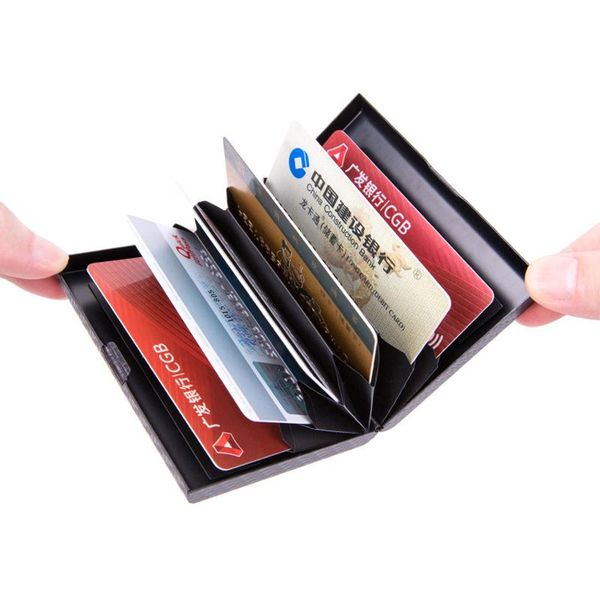 

wallets rfid storage box degaussing card cover metal package shielding nfc anti-theft brush bank, Red;black