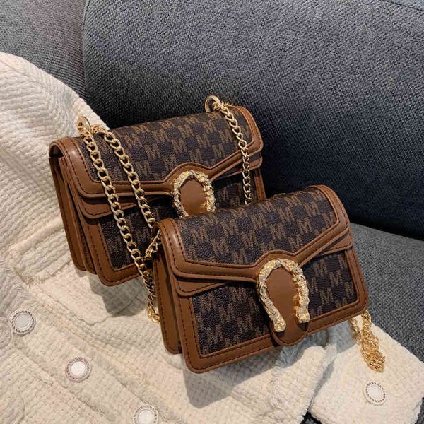 

hangbags bag women's 2021 fashion letter printed single shoulder messenger chain autumn net red wine god