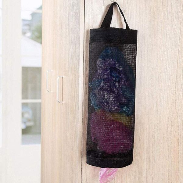 

storage baskets home grocery bag holder wall mount plastic dispenser hanging trash garbage kitchen organizer