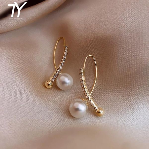 

dangle & chandelier 2021 classic celebrity style pearl earrings south korean women's jewelry temperament european and american fashion, Silver