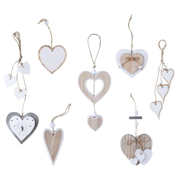 

decorative objects & figurines h051 wooden heart pendant diy wood craft hanging ornament for wedding valentine's day birthday decoratio
