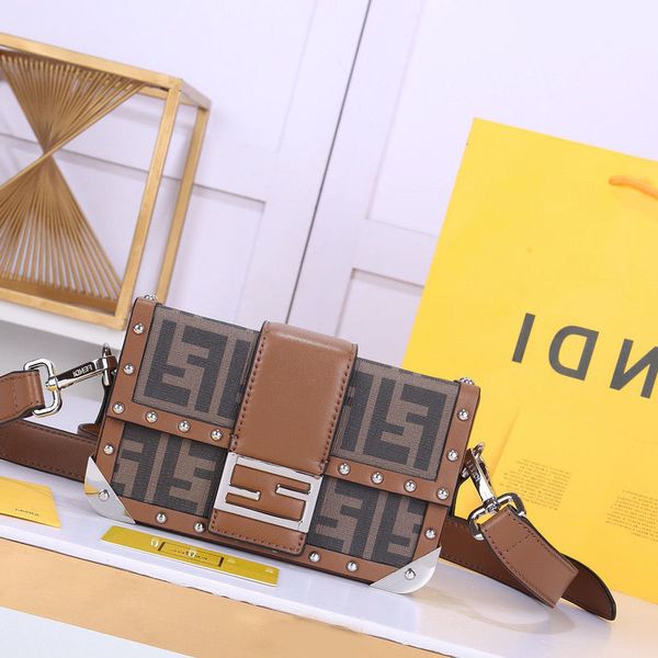 

f handbag fend 2021 new family old flower box women's bag leisure fashion versatile women's small square bag single shoulder messe