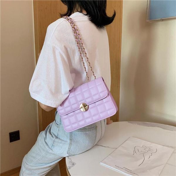 

designer dinner bagevening bags purple lattice pu leather crossbody for women 2021 simple ladies brand trend travel chain shoulder handbags