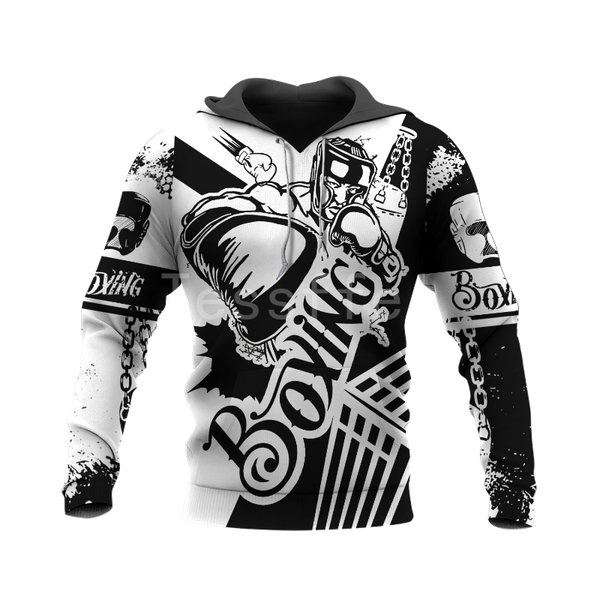 

men's hoodies & sweatshirts boxing sports 3d printed 2021 fashion for men/women hooded sweatshirt zipper casual pullover b03, Black