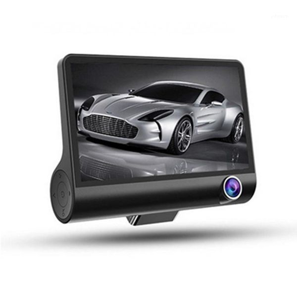 

4 inch 3 lens image 1080p wide angle driving recorder dash cam dual car dvr camera support reversing1