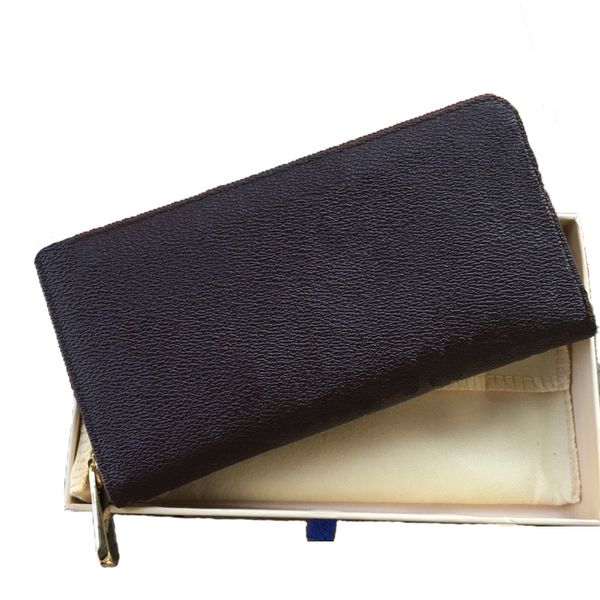 

long zipper coin purse genuine leather wallet fashion black flowers brown check credit card multi function white grid zip luxury wallets, Red;black