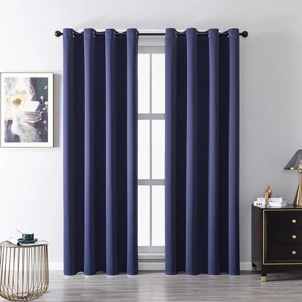 

curtain & drapes 2pcs modern blackout curtains for living room bedroom window treatment blinds finished solid color kitchen
