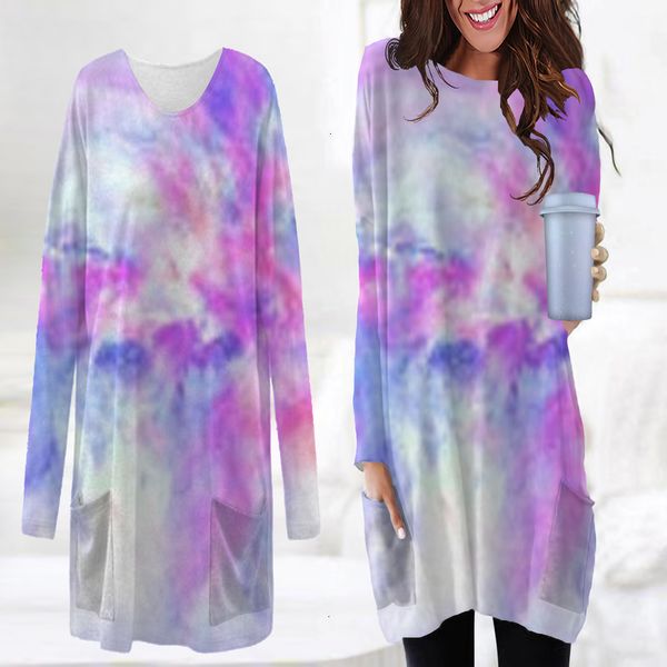 

ne long round sve loose t-shirt 3d digital printing women's poet sweater, Black