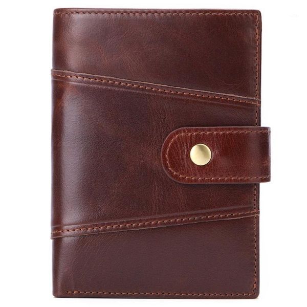 

man wallets bag purse fold anti theft business card holder pocket id vertical vintage genuine leather wallet men1, Red;black