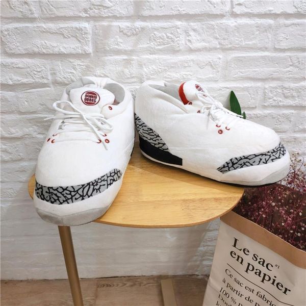 

weÂ·feel large size simple and ladies cotton drag casual warm indoor plush slippers, Black