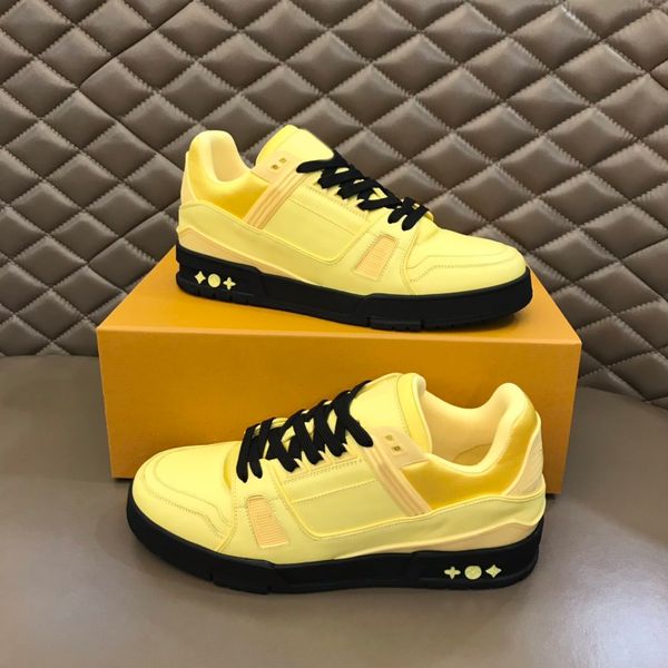 

sneaker platform trainers suede calfskin shoes mens genuine leather fashion sneakers mixed color with box b16, Black