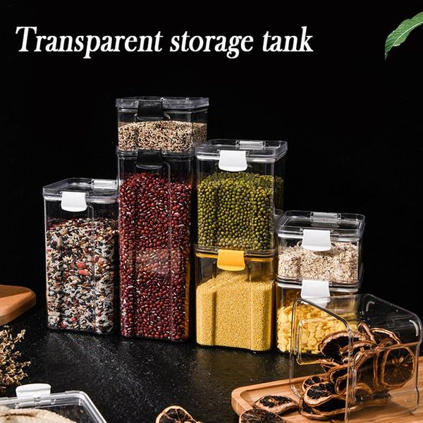 

storage bottles & jars clear box with sealed lid large plastic leak-proof food bins tank refrigerator grains organizer