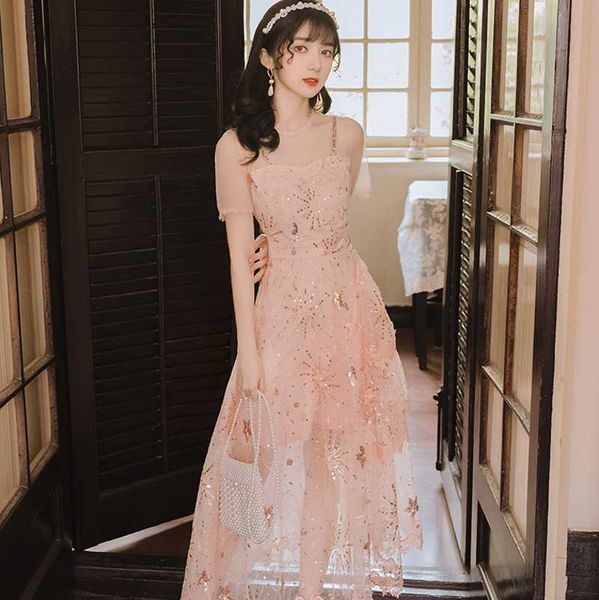

summer fashion women sequin embroidered cake irregular mesh dress 210531, Black;gray