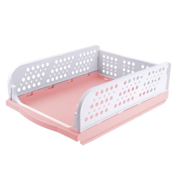 

1pc wardrobe storage layered partition basket stackable clothes organzier baskets