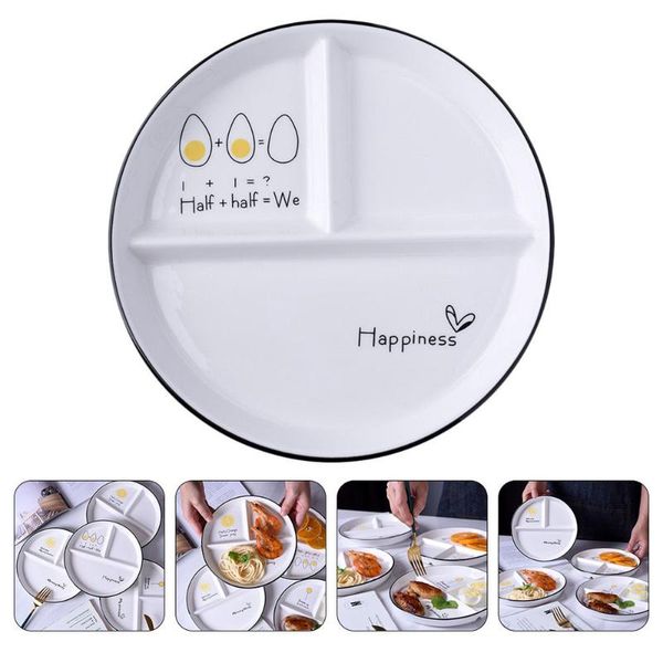 

dishes & plates 1pc kids dinner luncheon plate ceramic divided random style
