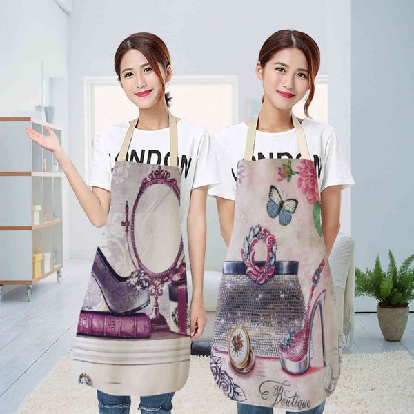 

apron cotton hemp creative high heels bag printed branch straight