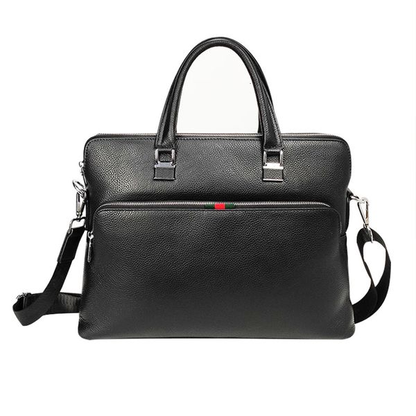 

briefcase men's bag leather business handbag one shoulder messenger