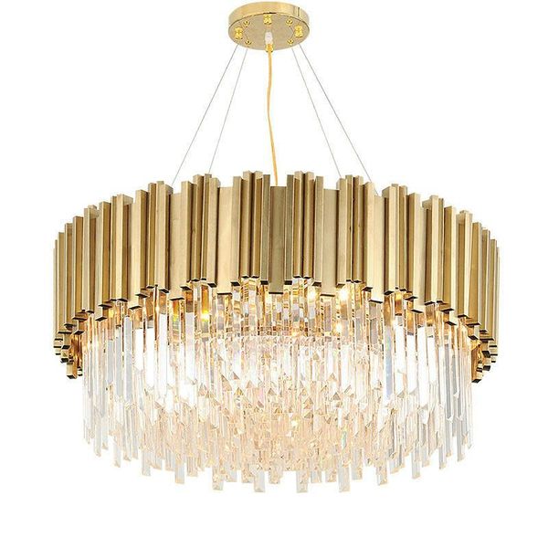 

chandeliers led postmodern stainless steel crystal chrome golden chandelier lighting lustre suspension luminaire lampen for foyer mj1117