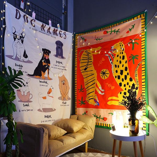 

tapestries ffo two tigers tapestry wall hanging witchcraft hippie bohemian beach towel polyester blanket yoga mat home bedroom art carpet