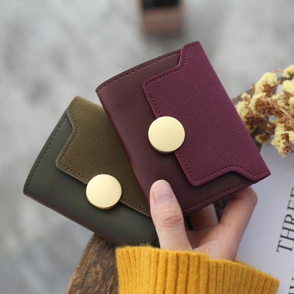 

wallets blevolo lady short money clips metal hasp female purses trifold fashion wallet coins card po holder for women, Red;black