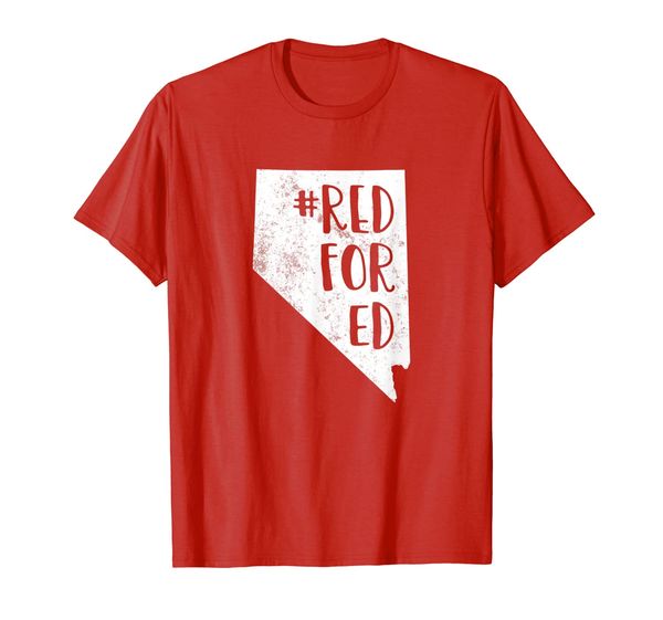 

red for ed nevada teacher public education t-shirt, White;black