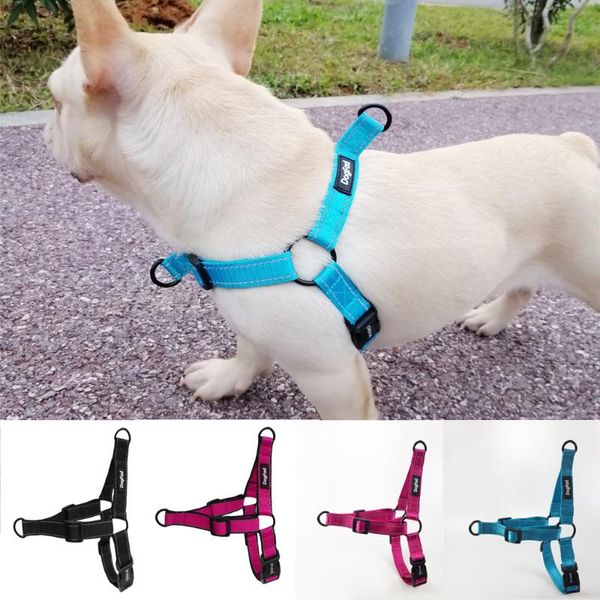 

dog collars & leashes easy walking harness nylon adjustable for small medium large two leash attachments running training