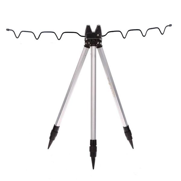 

aluminum alloy fishing tripod holder stand for rod silver reel combo