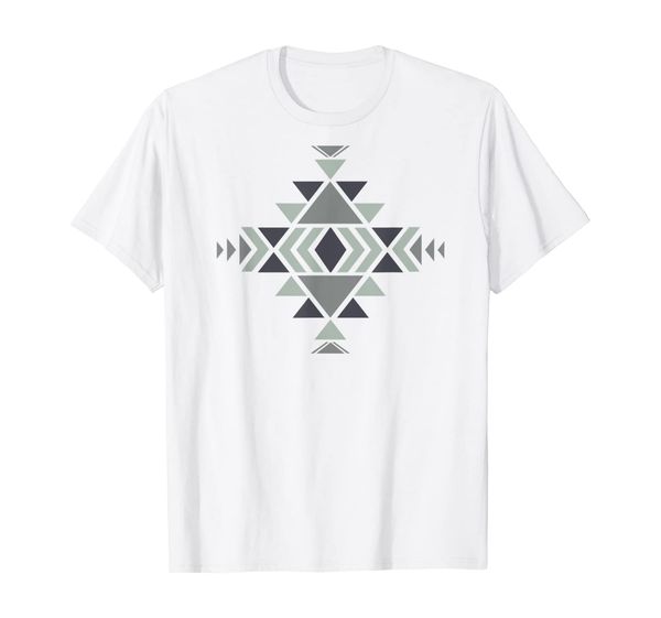 

southwestern santa fe navajo indian tribal pattern shirt, White;black